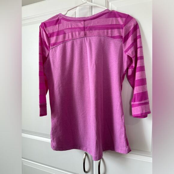 Mountain Hardware Pink Stripe 3/4 Sleeve Shirt, Small - Picture 7 of 7